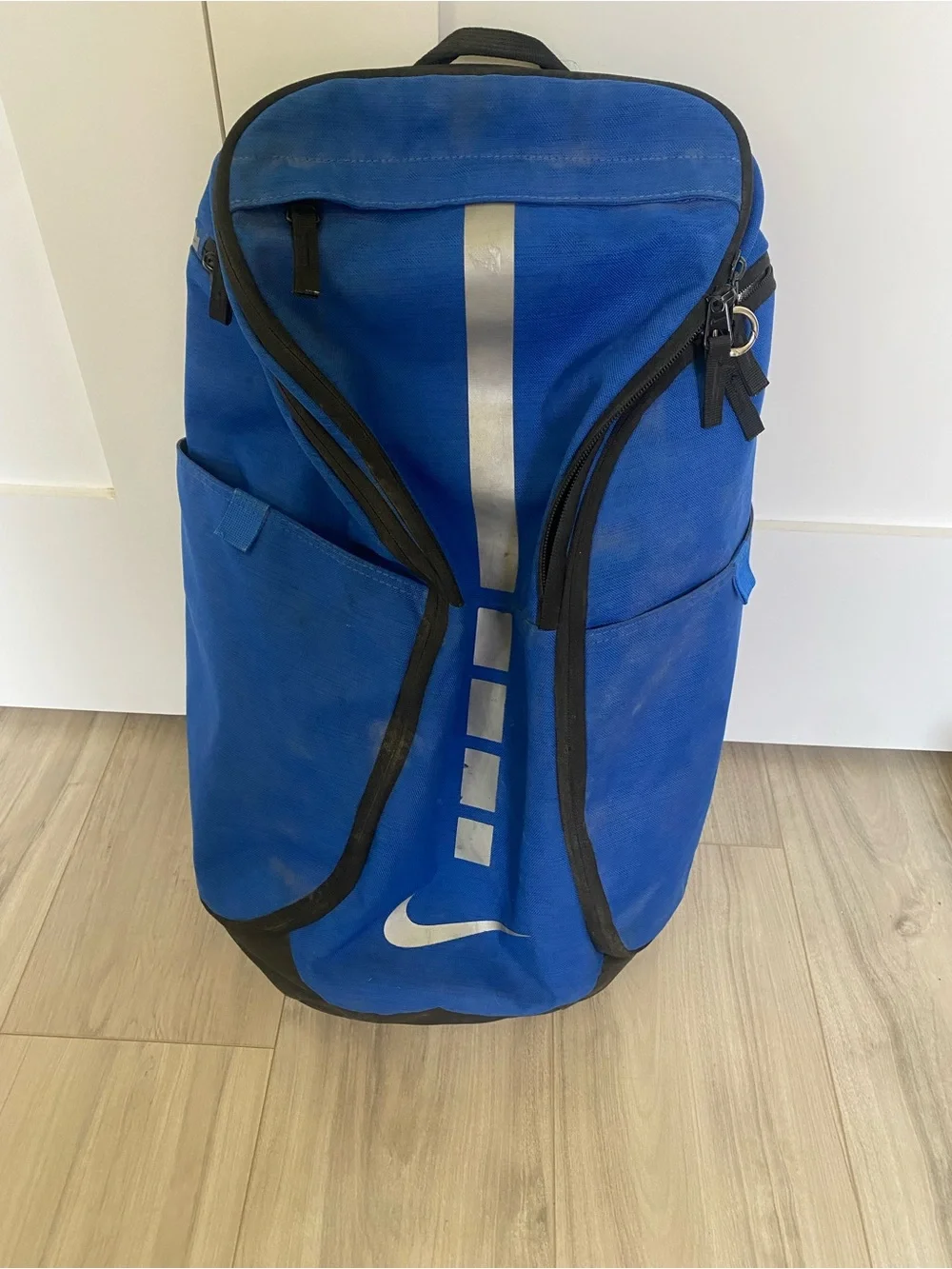 Nike Blue and Black Duffel Bag with Reflective Accents